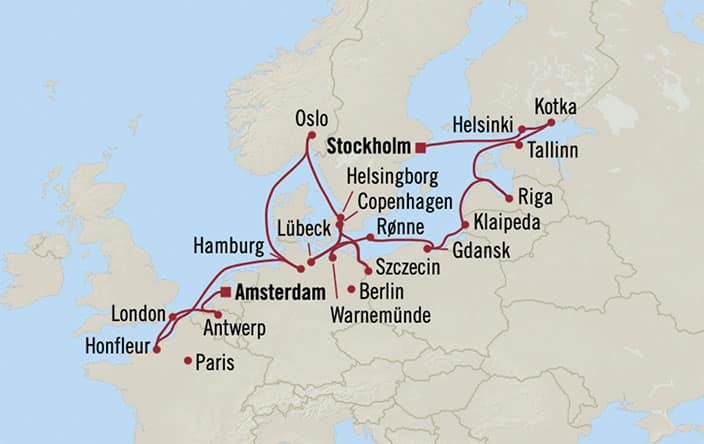 Oceania Cruises 22 days from Stockholm Sweden to Amsterdam